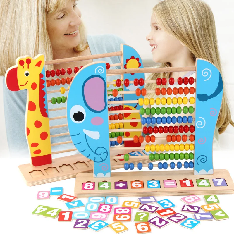 Многофункциональный Abacus Обучающие деревянные игрушки Монтессори счетные познавательные доски раннего образования математические игрушки для детей подарок N12