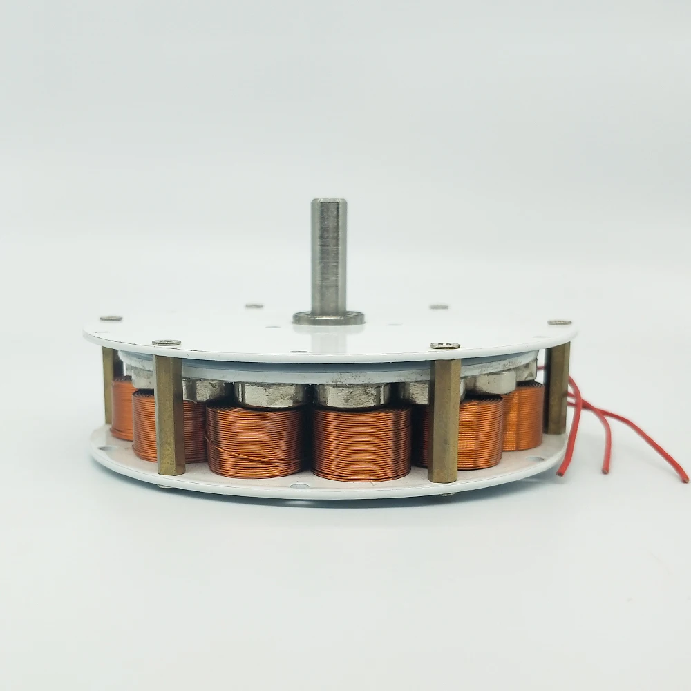 US $75.33 80w100w Mini Disc Generator Iron Core Generator Strong Magnetic Low Speed MultiPole ThreePhase Ac Generator