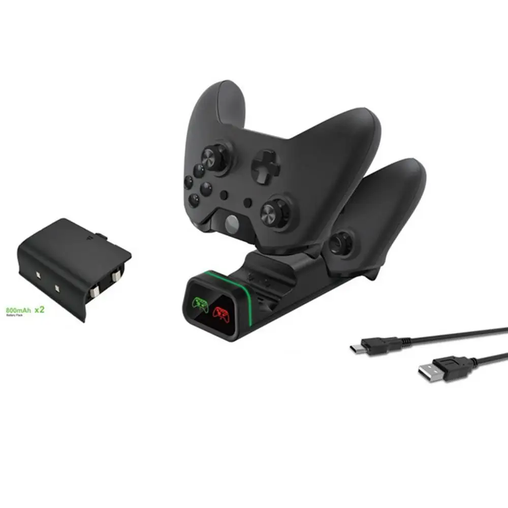 Двойной док-станция для зарядки контроллера для Xbox One/One S/One X базовая станция для зарядки дисплей с 2 батареями 800mAh