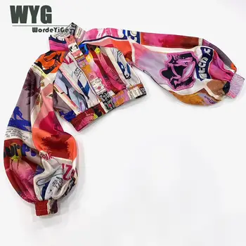 

Ladies two pieces set 2020 Spring New Holiday Style Lantern Sleeve Short Tops + Elastic High Waist Printed Skirts