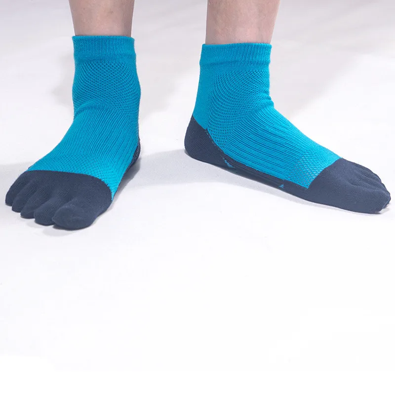 Мужские спортивные хлопковые носки с пятью пальцами впитывающие пот для бега