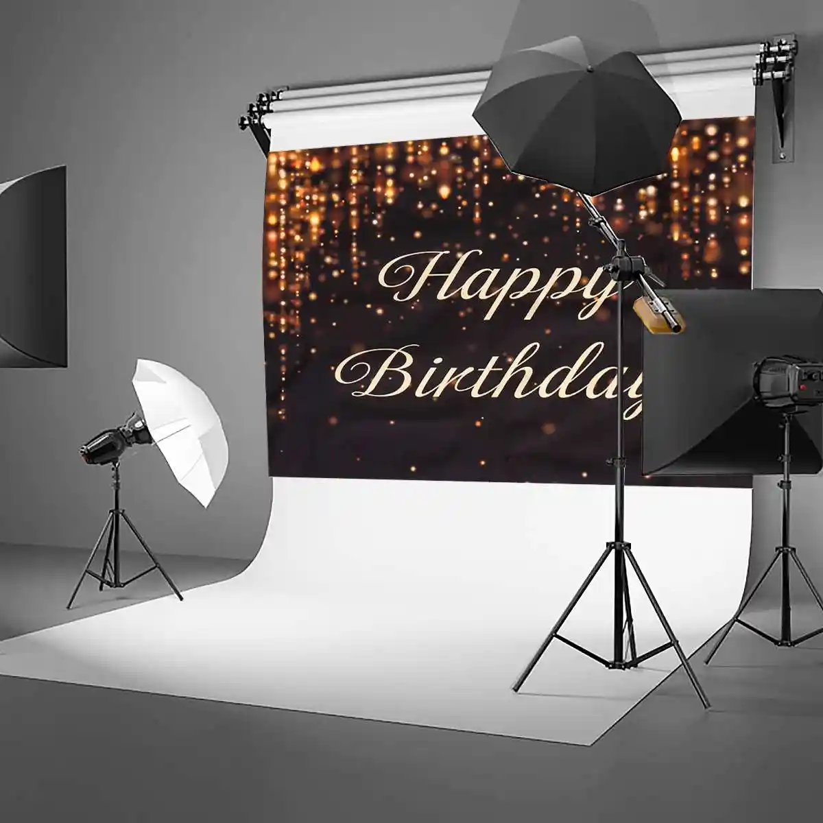 Birthday Party Banner Photography Background Golden Black Sparkly Gold  Glitter Decorations Backdrop Photocall Studio Photoshoot|Background| -  AliExpress