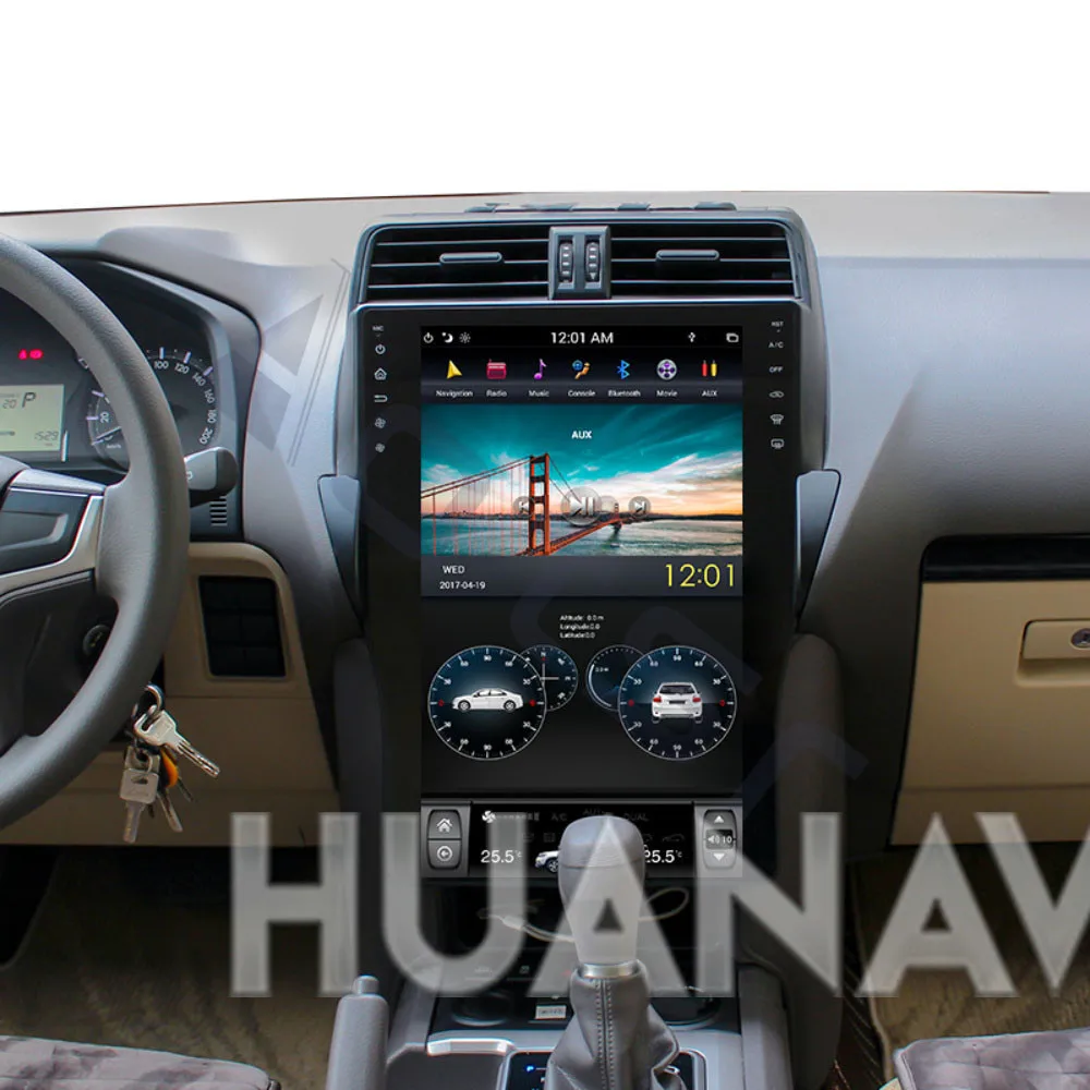 Perfect Android 8 16" Tesla style DVD multimedia player GPS navigation for Toyota Prado 150 2018+ car radio player Auto stereo head unit 8