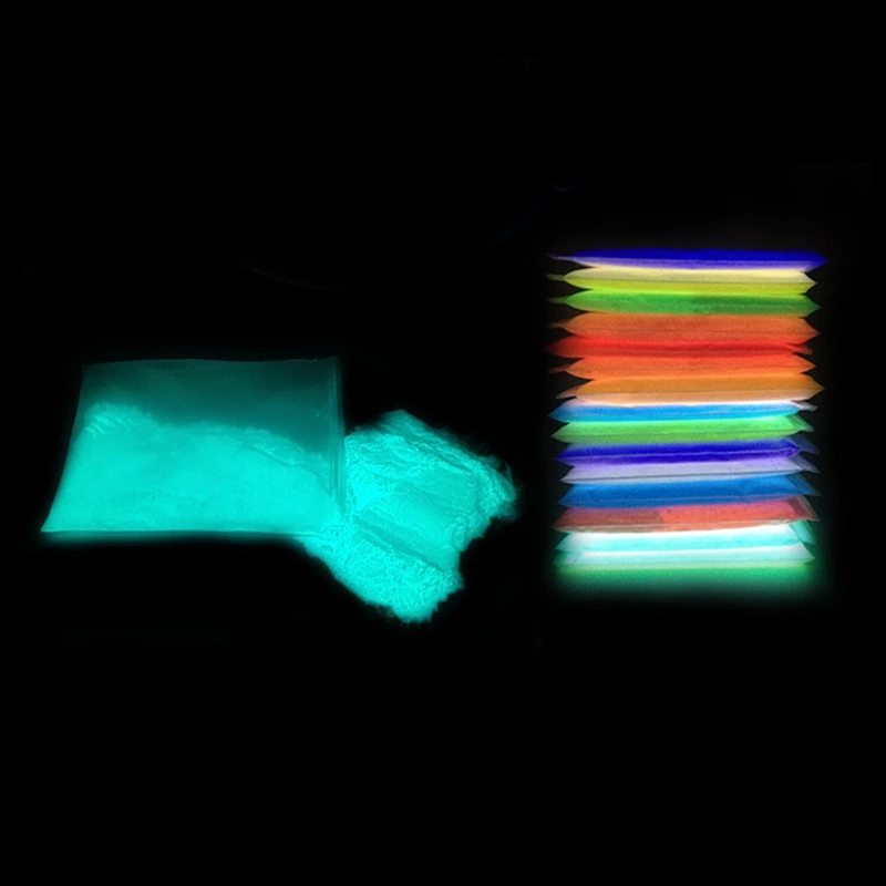 10g Glow in The Dark Pigment Powder Phosphor Fluorescent Color Luminous Use Cosmetic Nail Art Makeup light irradiation | Красота и