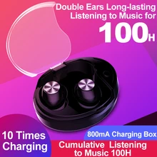 Водонепроницаемые спортивные стерео HD музыкальные звонки гарнитура TWS BT 5,0 бинауральные автомобильные парные Беспроводные наушники с зарядкой 800 мАч