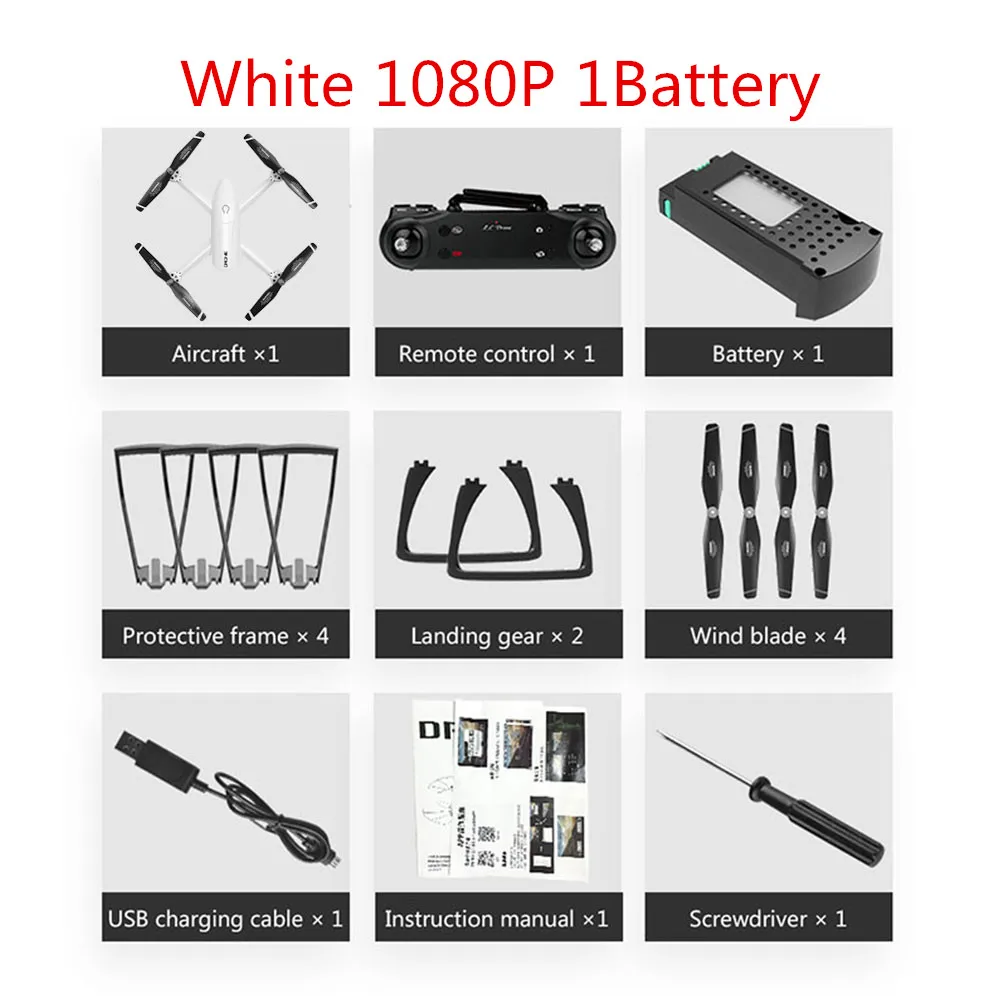 white 1080p camera SG106 профессиональная камера Дрон 4K wifi HD FPV Дрон на ру воздушный Квадрокоптер вертолет селфи игрушки малыш двойная камера - Цвет: white 1080p camera