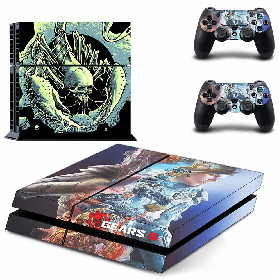 Виниловая наклейка для PS4 для консоли playstation 4 и 2 контроллера Skins-Gears 5