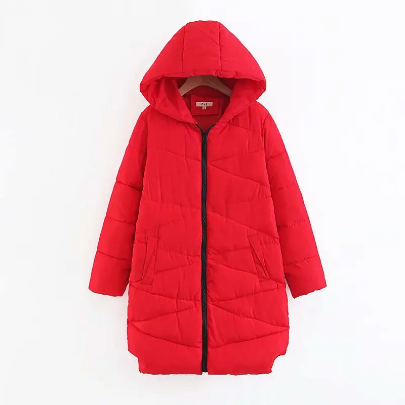 

2018 Winter New Arrival Autumn Clothing Korean-style-Style Loose-Fit Hooded Mid-length Cotton-padded Clothes down Jacket Cotton-