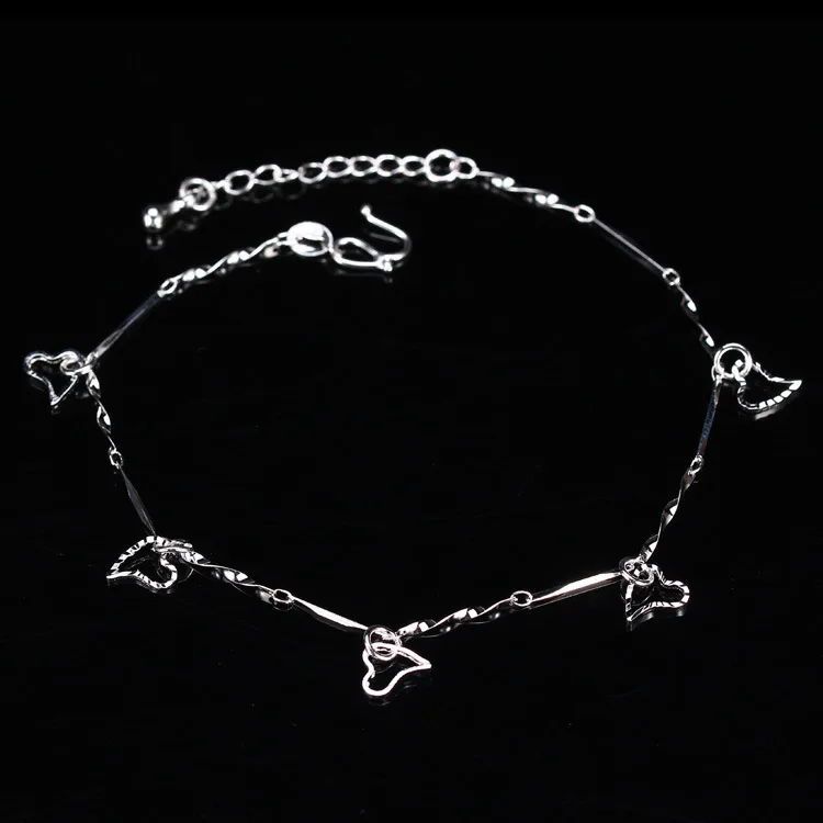 

Yihua South Korea Fashion Small Fresh Accessories Silver-plated Anklet Batch Angle Heart Silver-plated Silver