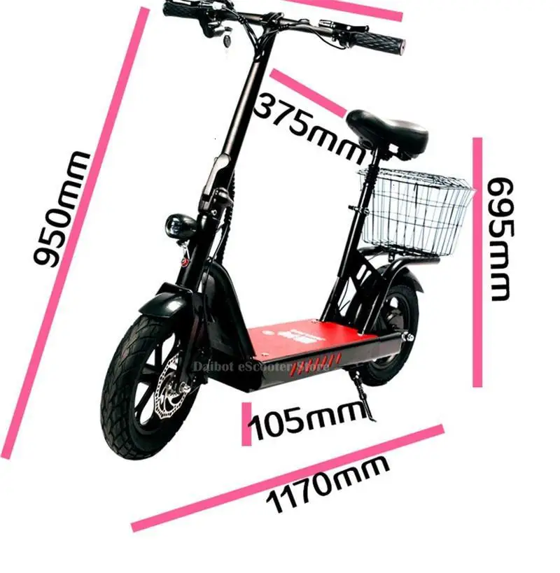 Daibot Electric Bike 400W 48V Two Wheels Electric Scooters 12 Inch Folding Powerful Electric Scooter 20AH Max Range 80KM (22)