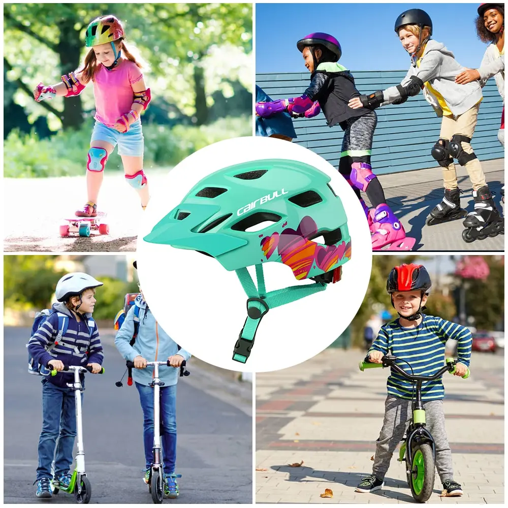 Lightweight Children Riding Helmets Cycling Skating Sport Helmet with Safety Light for Boys Girls Kid Bike Helmets Accessories