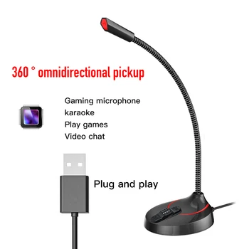 

F12 Gooseneck Microphone Professionnel For PC USB 3.5mm Karaoke Vocal Record Singing Studio Desktop Gaming Mic Plug and Play