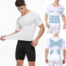 Бесшовные с коротким рукавом плоский живот тело блуза-топ для шейпинга Корректирующее белье брюшной мышцы тело-buliding талии тренер живот тонкий одежда