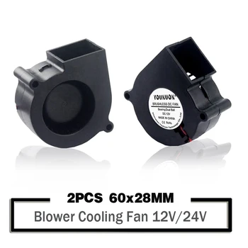 

2PCS Brushless Cooler Cooling DC Centrifugal Blower Fan 60mm 12V 24V 2Pin 60x28mm 6028 6cm Sleeve Dual Ball Heatsink Radiator