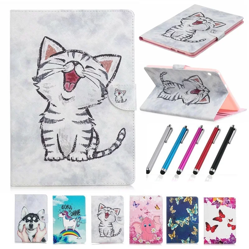 Kawaii Единорог кошка щенок чехол для SM T580 Tab A6 10 1 2016 Чехол Samsung Galaxy A T585 T587