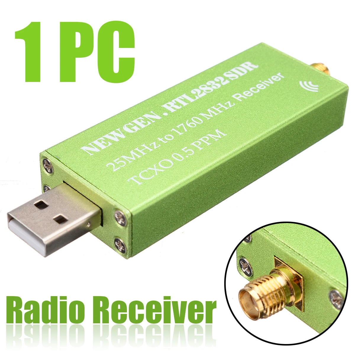 

USB2.0 RTL SDR 0.5 PPM TCXO RTL2832 TV Tuner Stick AM FM NFM DSB LSB SW Software Defined Radio SDR TV Scanner Receiver