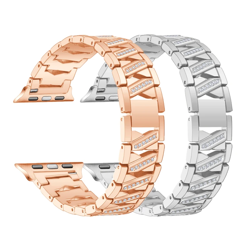 Модный браслет Daimond для ремешок на apple watch 3 38mm 42 мм iwatch serice 4 2 новый металлический