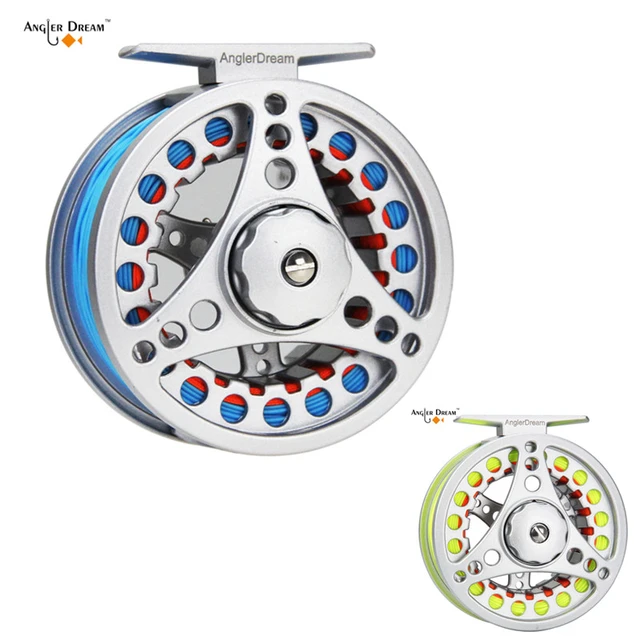 Angler Dream Fly Fishing Reel Fly Reel With Line Combo Large Arbor Aluminum  Fishing Accessories Yellow And Blue Fishing Reel - Fishing Reels -  AliExpress