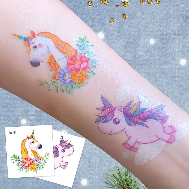 Kids Stickers Unicorn Tattoos | Kids Tattoo Cartoon Unicorn | Children Tattoo  Unicorn - Sticker - Aliexpress