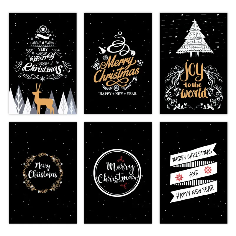 6 компл./лот смешивать стили шт. карты + конверт &quotMerry christmas" подарок открытка для