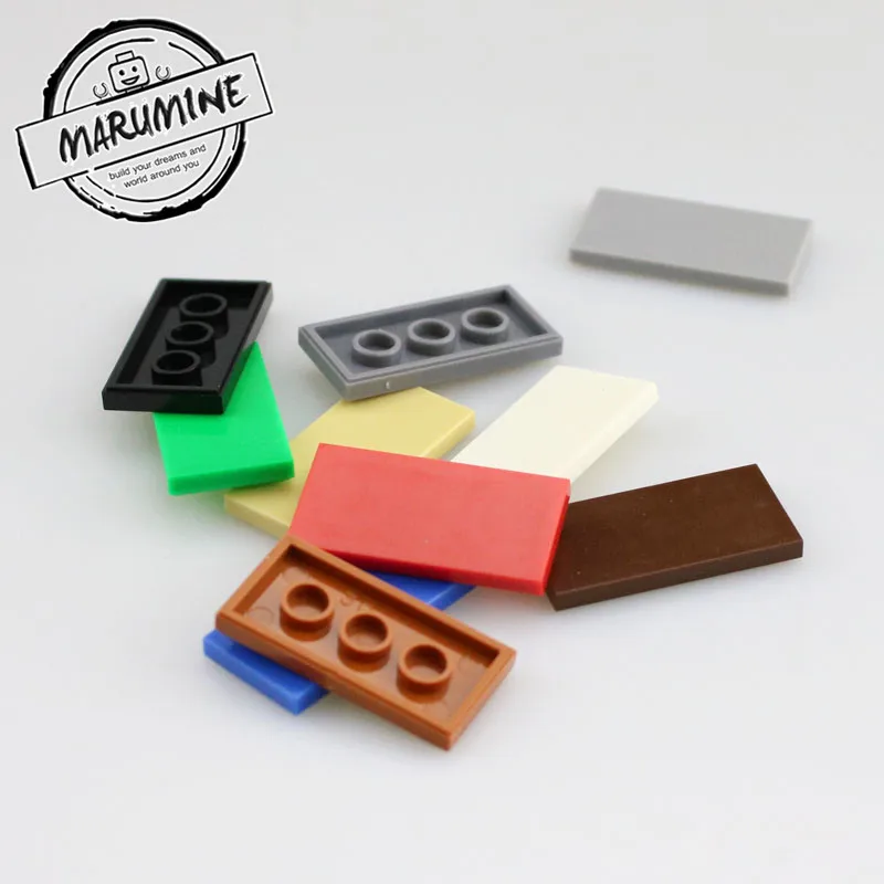 MARUMINE 200 шт. 2x4 плитка строительные блоки кирпичи-пластины 87079 MOC блокирует обучение Развивающие игрушки для детей - Цвет: 3-5 color mixed