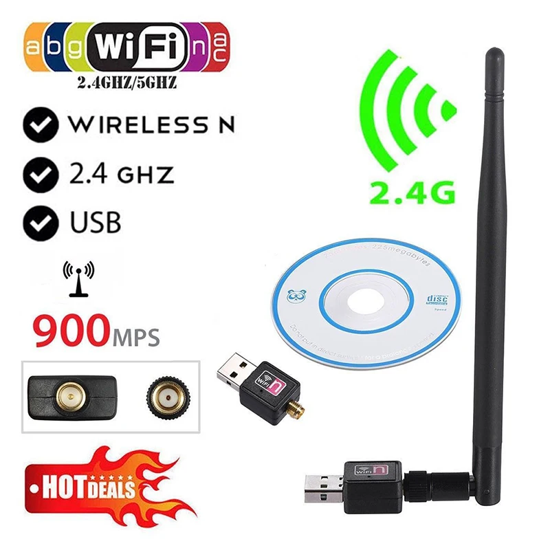 USB беспроводной Wifi адаптер 900 Мбит/с 802.11b/g/n USB Ethernet адаптер Сетевая карта Wi-Fi приемник для Windows Mac PC