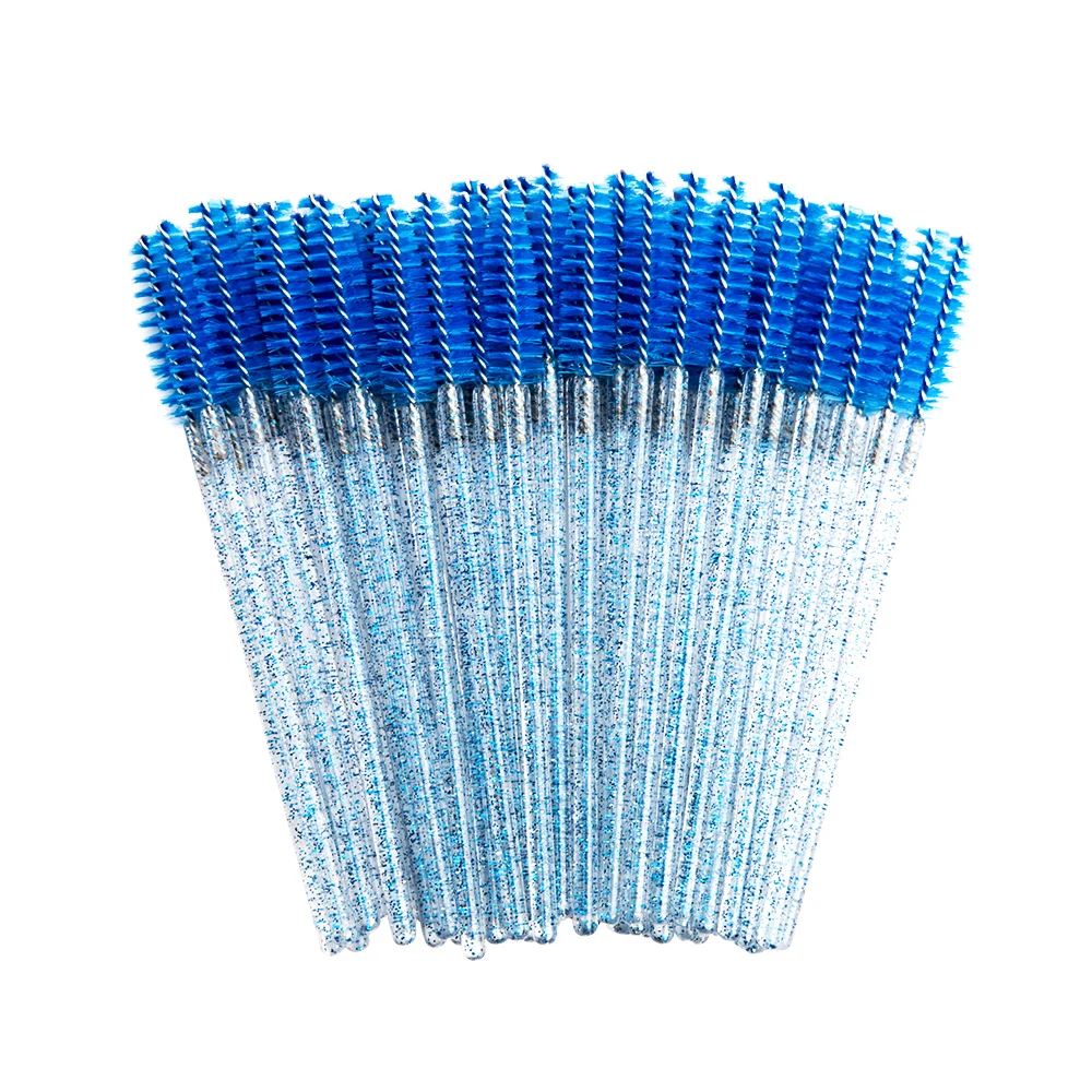 Zwellbe хорошее качество одноразовые 50 шт./упак. Хрустальная ресница кистей для макияжа Алмаз ручкой щетки для туши для наращивания ресниц инструмент - Handle Color: Blue