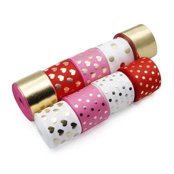 

David accessories 38mm Gold Foil Grosgrain Ribbon Fabric Crafts Party Home Packing Wedding Decoration Gift Wrapping DIY,50Yc7684