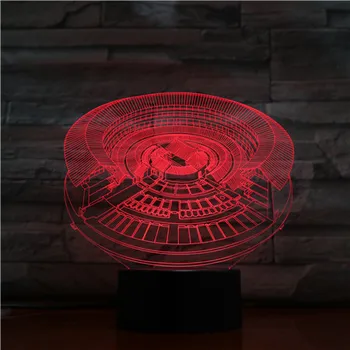 

3D Lamp Chinese Culture Hakka Round House Battery Powered Color Changing with Remote Dropship for Children Led Night Light Lamp