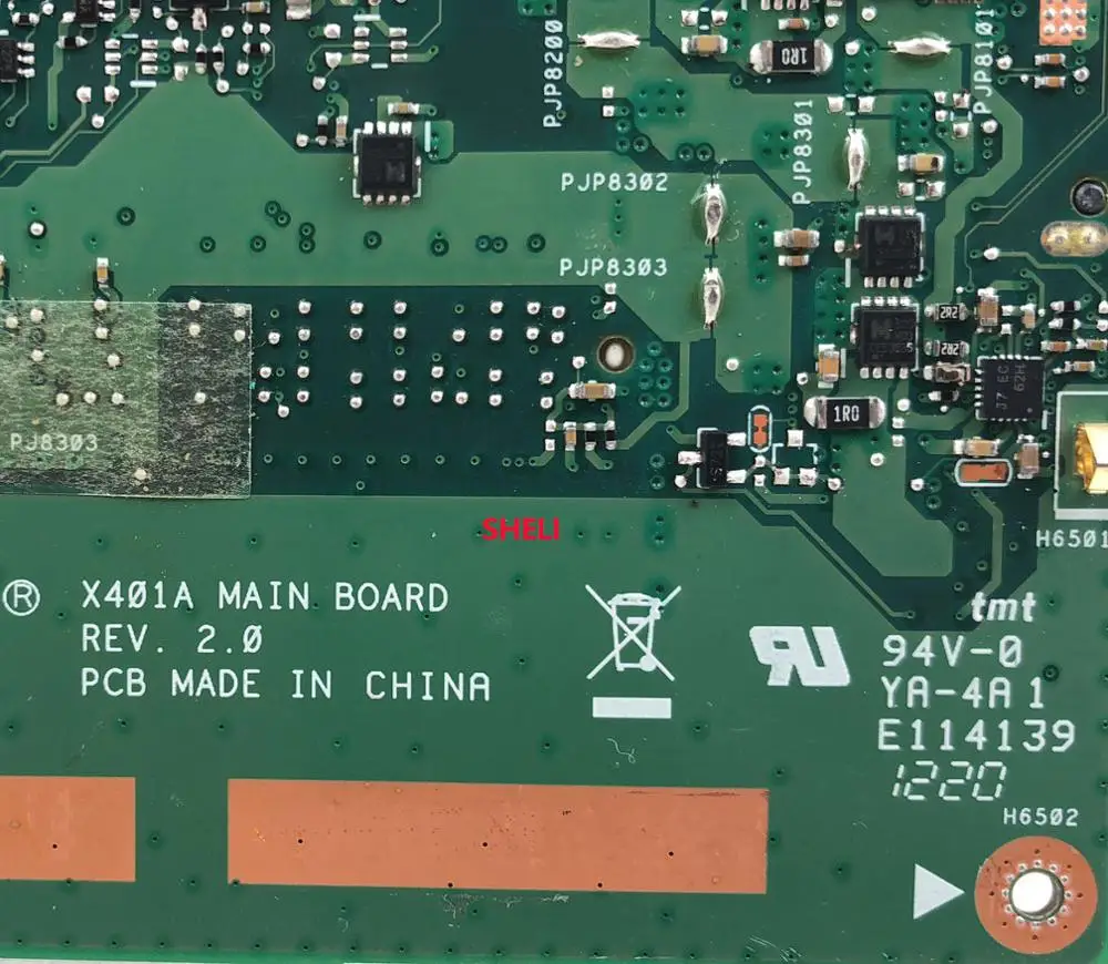 SHELI для ASUS X301A X401A X501A материнская плата для ноутбука X401A1 cpu SLJ8E HM76 Rev 2,0 основная плата Материнская плата протестированная хорошая работа