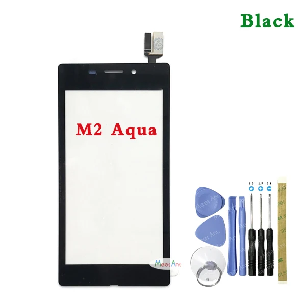 M2Aqua BlackWithTool 4," для sony Xperia M2 S50H D2302 D2303 D2305 D2306 и M2 Aqua D2403 сенсорный экран дигитайзер Передняя стеклянная Сенсорная панель объектива - Цвет: M2Aqua BlackWithTool
