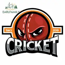 EARLFAMILY 13cm x 10.7cm Cricket Logo Funny Car Stickers Cartoon Waterproof Anime Oem Bumper Trunk Truck Graphics Accessories