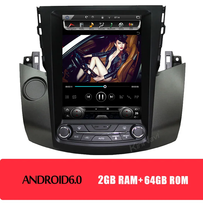 KiriNavi вертикальный Экран Tesla Стиль 10," Android 8,1 Автомобильный мультимедийный Dvd навигации для Toyota Rav4 радио помощи при парковке 2006-2012 - Цвет: Android Car Radio
