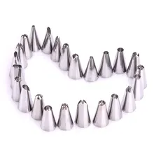 Насадки с узорами торт 24PCS торт • Насадка 24 шт./компл. из нержавеющей стали, для выпечки аксессуары серебряные крем конвертер Обледенение Flower
