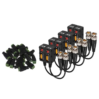 

4 Pairs 1080P AHD/HD-CVI/TVI/CVBS Passive HD Video Balun Transmitter (UTP Up to 350M-600M) & 20Pcs CCTV Camera 5.5 x 2.1mm DC Po