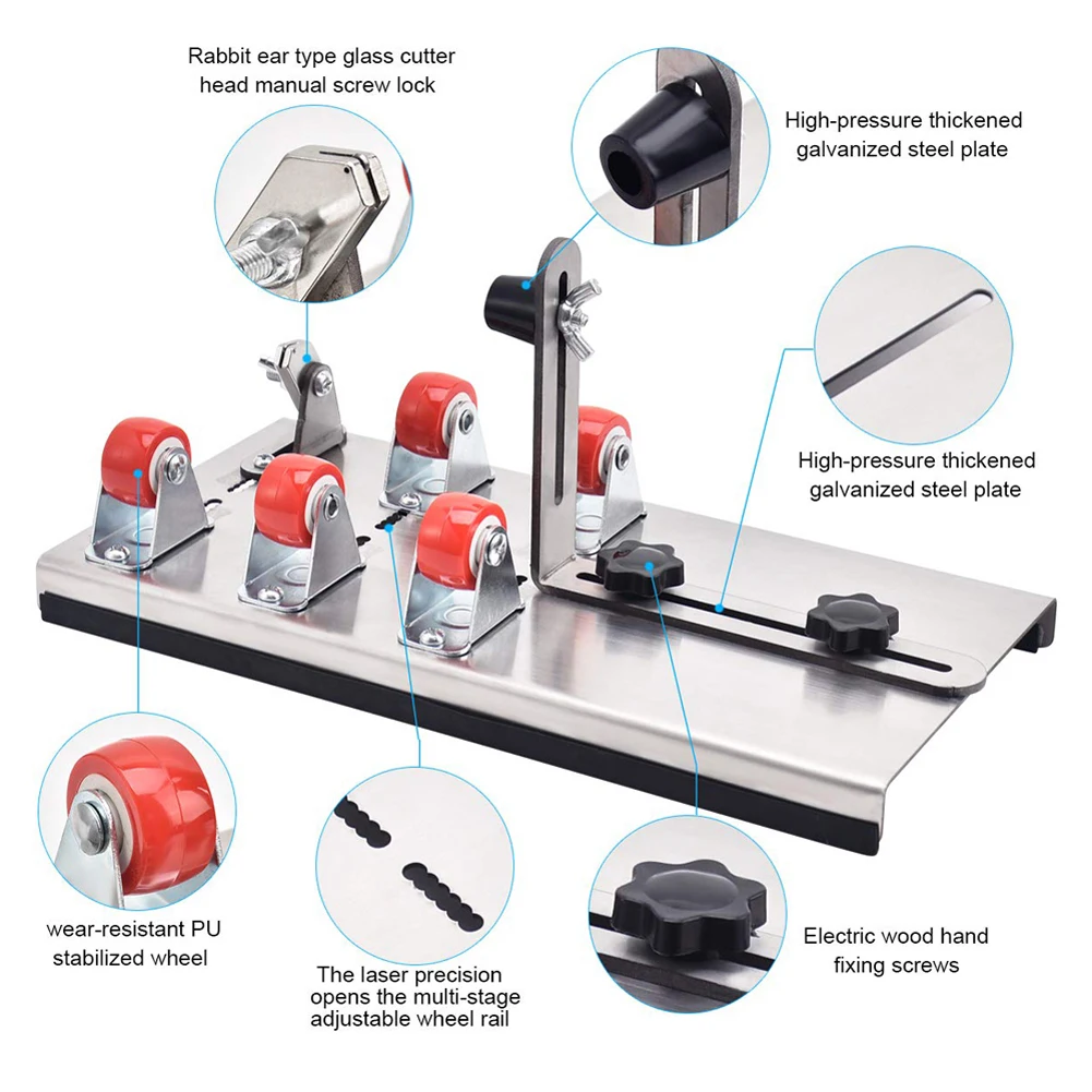 Glass Bottle Cutter Thickness Cut 2mm-10mm Aluminum Alloy Best Cutting Control Create Glass Sculptures Glass Cutter