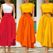 Элегантные женские плиссированные однотонные макси юбки для вечеринки с высокой талией, модные уличные осенние повседневные юбки длиной до щиколотки