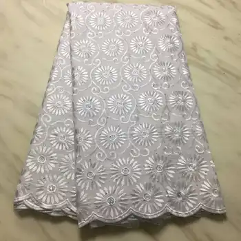 

100%cotton African Lace Fabric 2019 High Quality Swiss voile African Nigerian Lace Fabrics Apply to Party Wedding 5yards