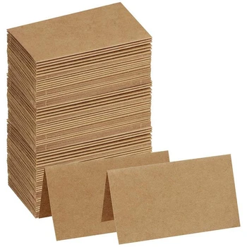 

Hot Sale 120Pcs Vintage Blank Kraft Paper Table Number Name Card Place Cards Wedding Wedding Birthday Party Decoration Invitatio