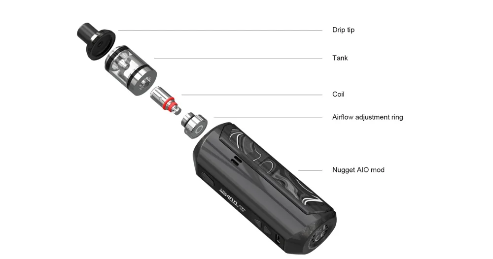 Артерия самородок AIO Vape комплект Макс 40 Вт 1500 мАч батарея с 2 мл бак и RBA катушка мод Pod система Vs Vinci Drag Nano Pal 2