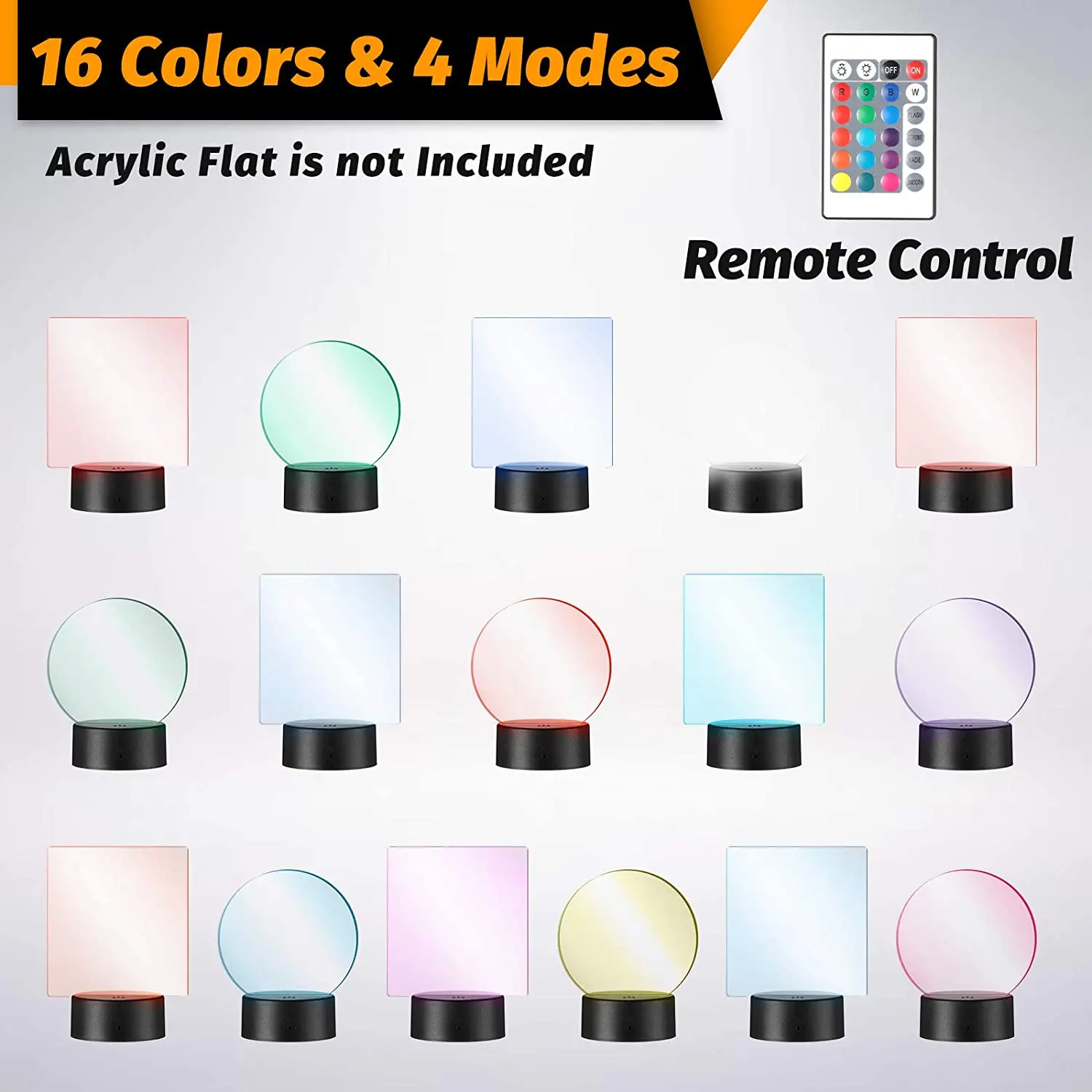 potato night light 8 Pcs 3D Night LED Light Lamp Display Base Light Base Stand 16 Colors with Remote Control USB Cable for Acrylic Decorative Light night light lamp