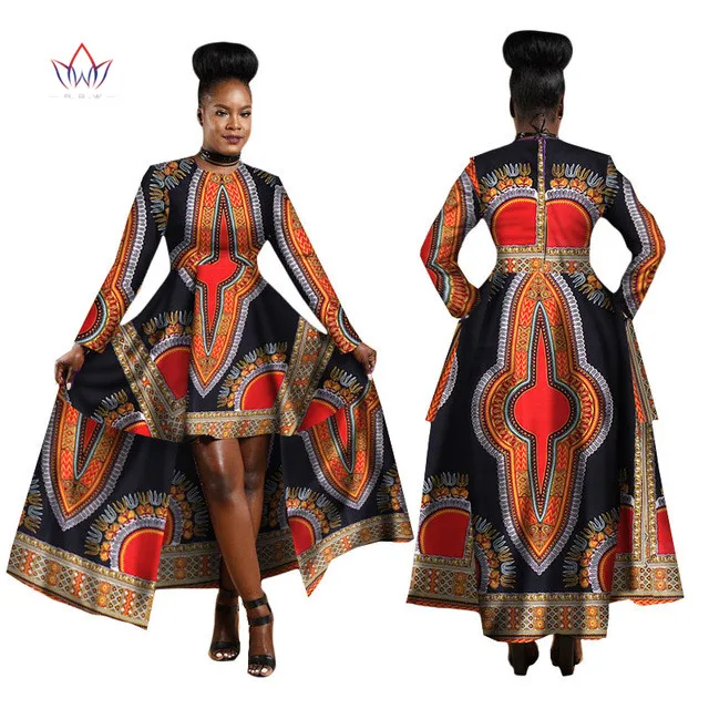 

Hitarget 2019 African Dresses for Women Dashiki Cotton Wax Print Batik Sexy Long Dress for Femal Traditional clothing WY1268