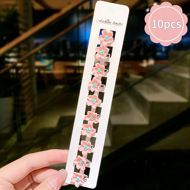 10pcs Small Flower Buckle Hair Clips Hairpins for Women Girls Fashion DIY Hair Styles Holder Hair Pins Claws Hair Accessories 10pcs 03