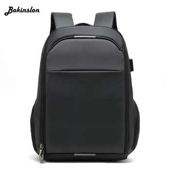 

Bokinslon Casual Student Backpack Male Drawstring Oil Wax Canvas Bag Diagonal Man Travel Backpack