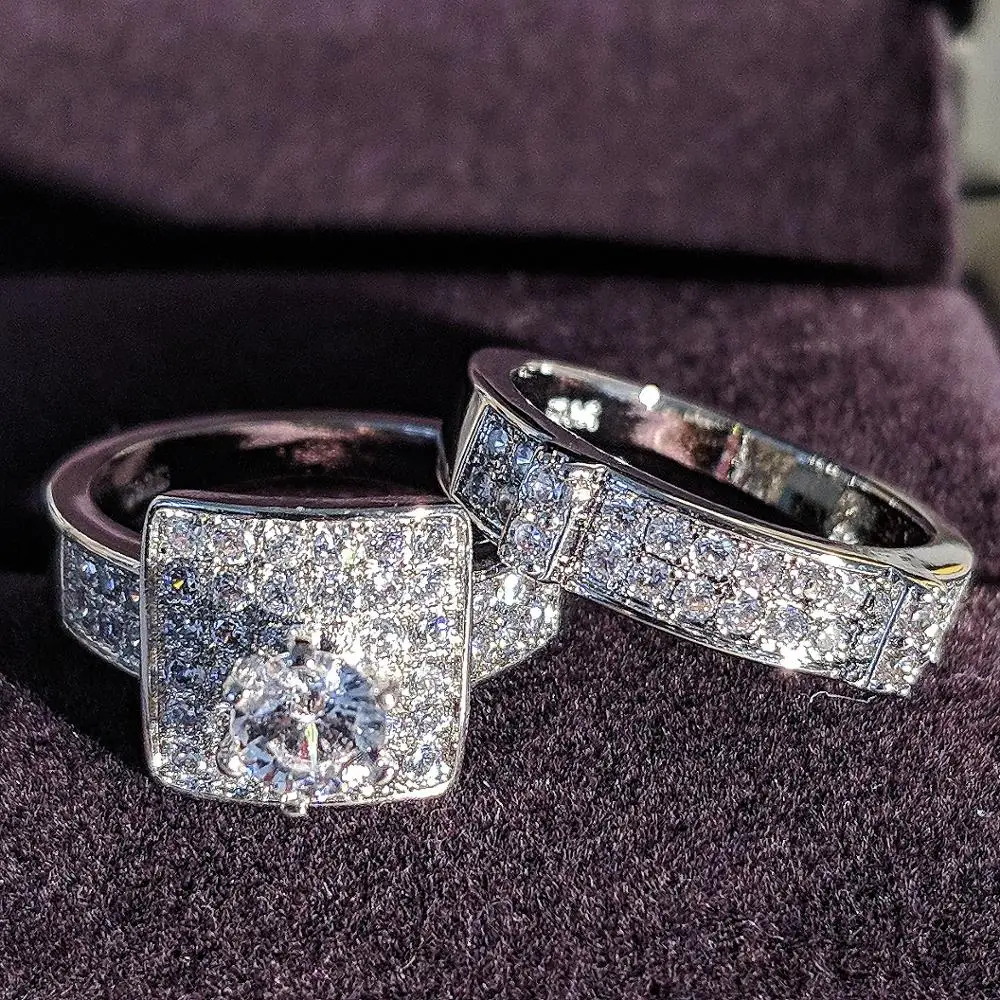 Обручальное кольцо из серебра 925 пробы, набор для женщин, женские обручальные вечерние кольца, Подарок на годовщину,, брендовые ювелирные изделия moonso r4990