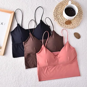 

Sexy Ice Silk Bras Underwear Beauty Back Tube Tops Female Wireless Padded Summer Bras