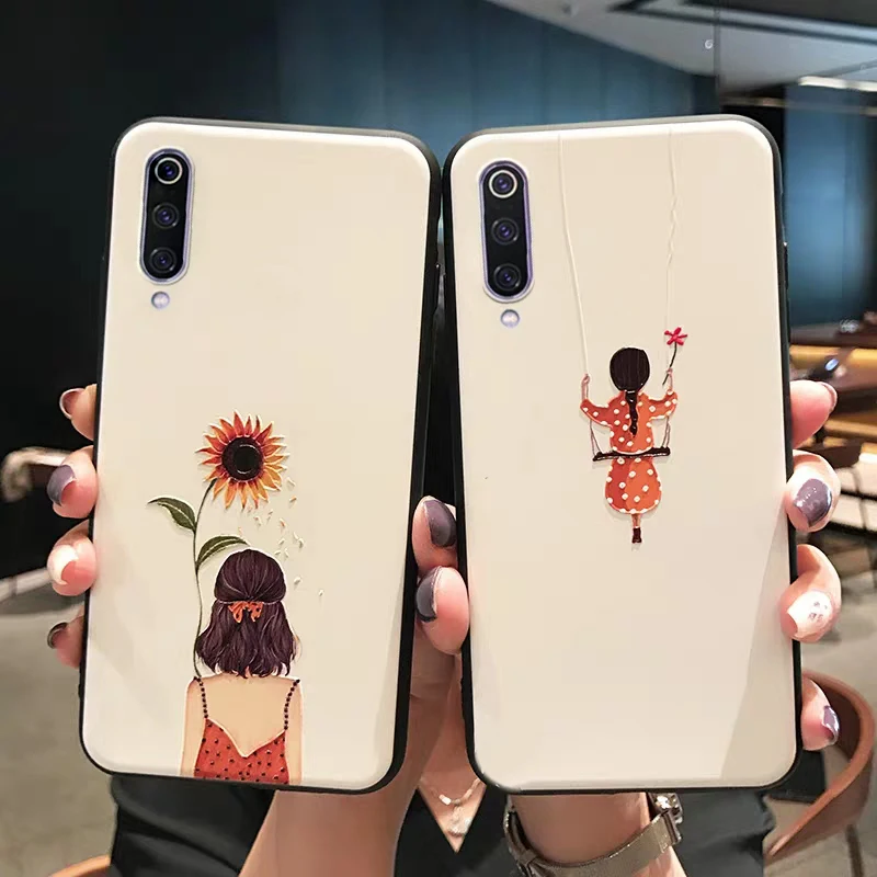 

Cute 3D Grils Flower Rose Silicone Phone Case For Samsung Galaxy A50 A70 Case Cover For Funda Samsung A70 A50 Case Black Friends