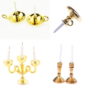 

1:12 Dollhouse Miniature Chandelier White Candles Children Toys