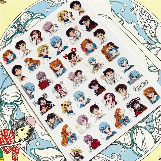 TSC-293 TSC-287 Japanese cartoon anime clown character 3D Back glue Nail Art Stickers Decals Sliders Nail ornament decoration TSC-266
