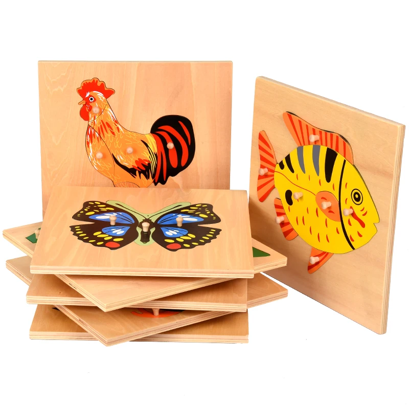 Baby Toy Kids Montessori Cartoon Animal Bird Puzzles for Children Wood for Early Childhood Education Preschool Training Learning — view 3